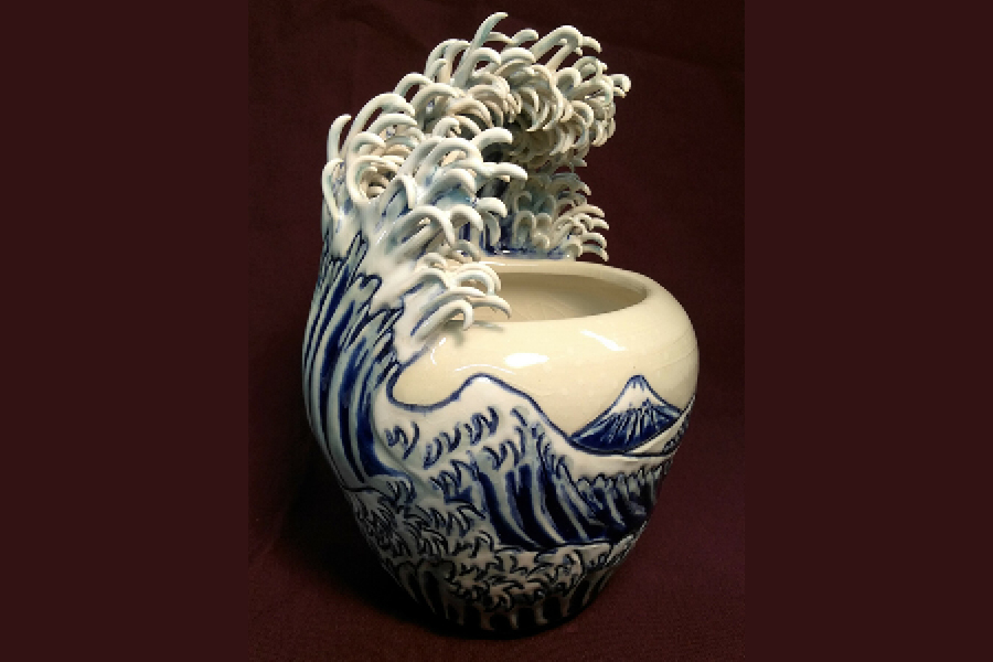 The Great Wave, Jennifer Hope, porcelain