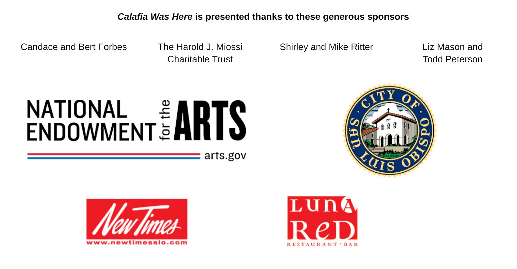 List of sponsors for the 2022 mural project