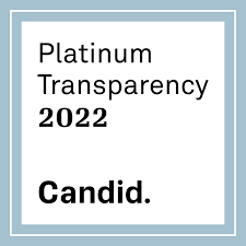 Platinum Seal of Transparency for 2022 by Candid. Black text within a white square with a light blue border