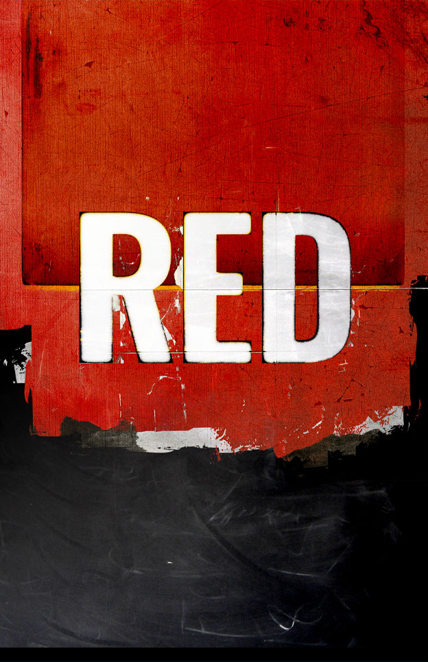 Logo for the theatre show "RED" at SLO Rep
