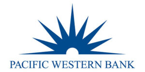 Logo of a setting blue sun above "PACIFIC WESTERN BANK"