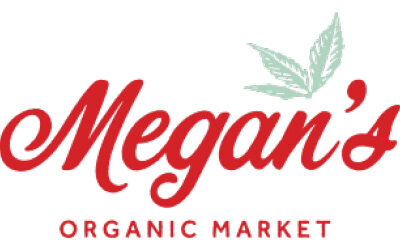 Megan's Organic Market logo in red letters